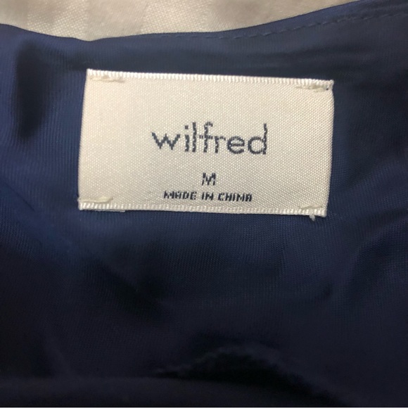 Aritzia Wilfred Satin Navy Dress - Picture 2 of 6